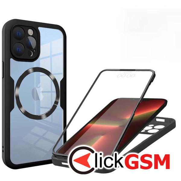 Techsuit - ColorVerse 360 MagSafe Series + Screen Protector - iPhone 13 Pro - Black