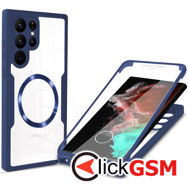 Techsuit - ColorVerse 360 MagSafe Series + Screen Protector - Samsung Galaxy S23 Ultra - Blue