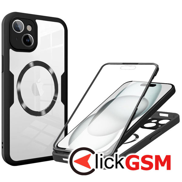 Techsuit - ColorVerse 360 MagSafe Series + Screen Protector - iPhone 15 - Black