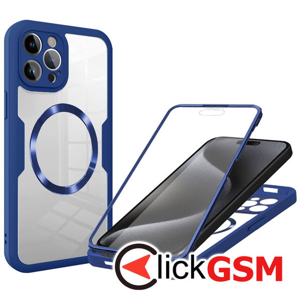 Techsuit - ColorVerse 360 MagSafe Series + Screen Protector - iPhone 15 Pro Max - Blue