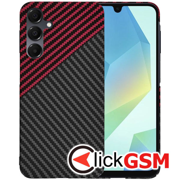 Techsuit - Carbonite FiberShell - Samsung Galaxy A16 4G / A16 5G - Red Vortex
