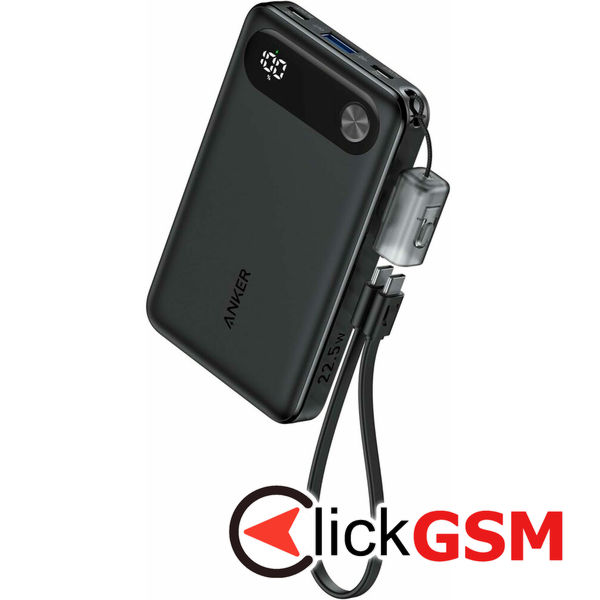 Anker - Power Bank PowerCore (A1257G11) - 2x Type-C, 1x USB, 10000mAh, 22.5W - Black