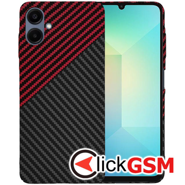 Techsuit - Carbonite FiberShell - Samsung Galaxy A06 - Red Vortex