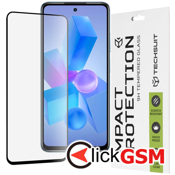 Techsuit - 111D Full Cover / Full Glue Glass - Infinix Hot 40 / 40 Pro / Tecno Spark 20 Pro / Pova 5 Pro - Black