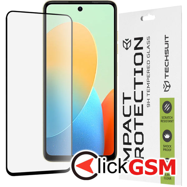 Techsuit - 111D Full Cover / Full Glue Glass - Tecno Spark Go 2024 / Spark 20 / Spark 20C / Infinix Hot 40i / Smart 8 - Black