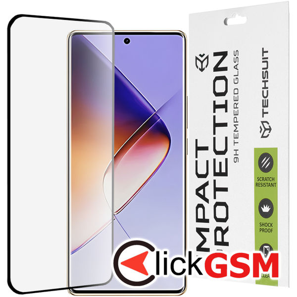 Techsuit - 111D Full Cover / Full Glue Glass / 3D Curved Screen - Infinix Note 40 Pro 4G - Black