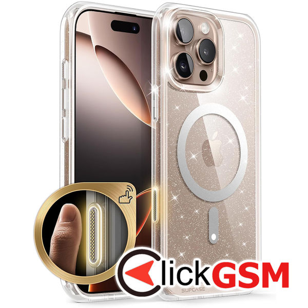 Supcase - Unicorn Beetle Slim Clear MagSafe - iPhone 16 - Glitter Clear