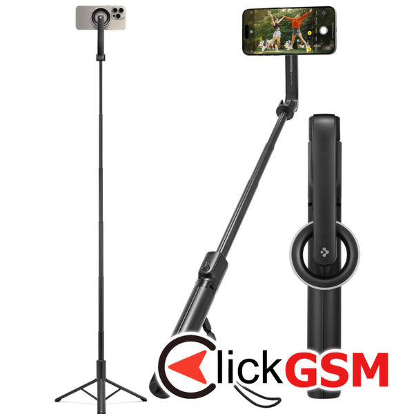 Spigen - Selfie Stick (S580W) - MagSafe Compatible, with Tripod, Stable, Bluetooth, for iOS and Android - Black