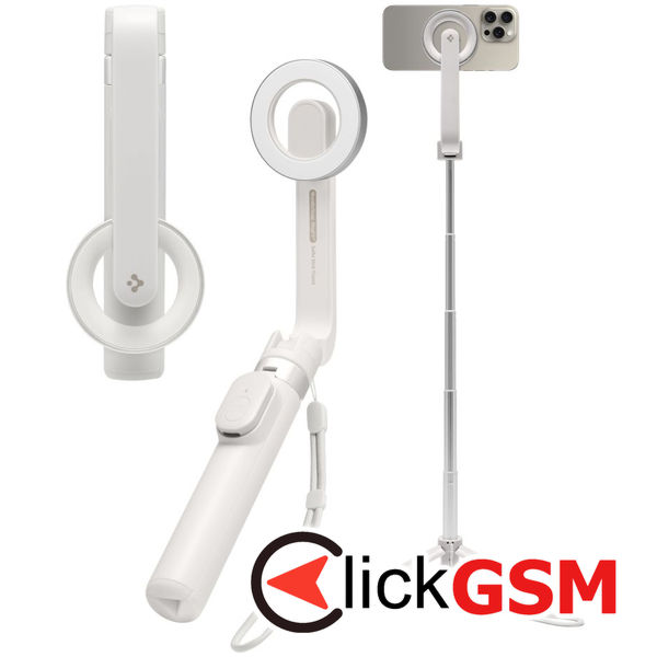 Spigen - Selfie Stick (S571W) - MagSafe Compatible, with Tripod, Stable, Bluetooth, for iOS and Android - Dune Beige