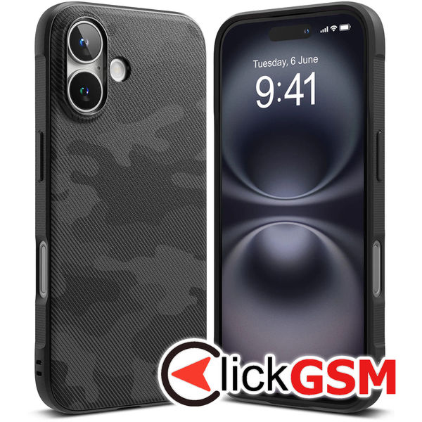 Ringke - Onyx Design - iPhone 16 Plus - Camo Black