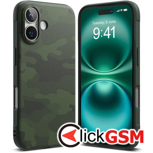 Ringke - Onyx Design - iPhone 16 Plus - Camo Green