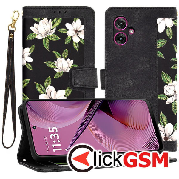 Techsuit - FlipCraft - Motorola Moto G55 - Flowers of the Dawn