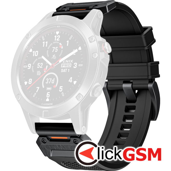 Techsuit - Watchband QuickFit 26mm (W068) - Garmin Fenix 3/3 HR/5X/5X Plus/6X/6X Pro/7X/7X Pro Solar - Black