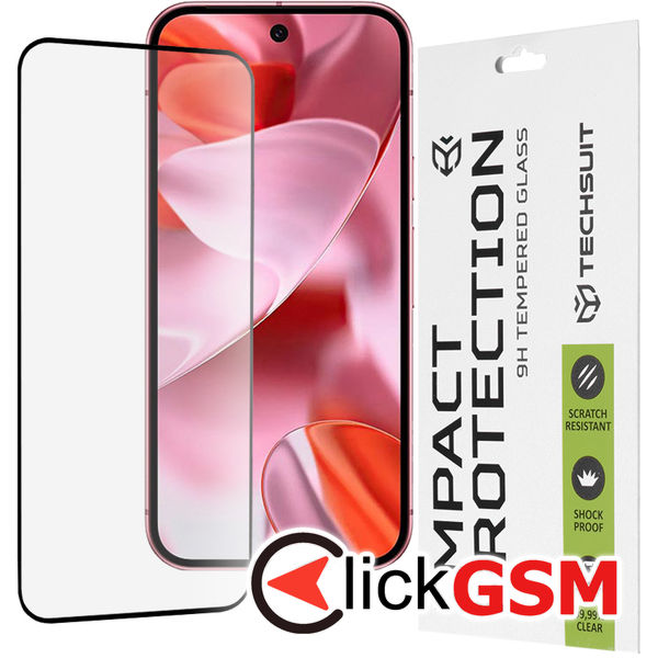 Techsuit - 111D Full Cover / Full Glue Glass - Google Pixel 9 / 9 Pro - Black