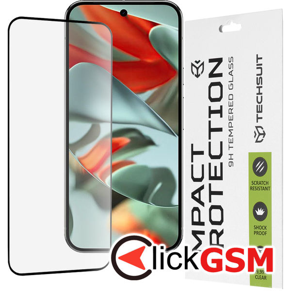 Techsuit - 111D Full Cover / Full Glue Glass - Google Pixel 9 Pro XL - Black