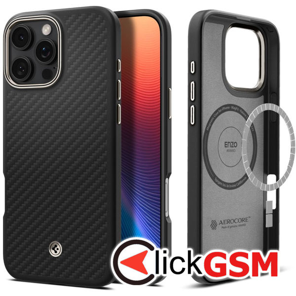 Spigen - Enzo Aramid MagSafe - iPhone 16 Pro Max - Black / Natural