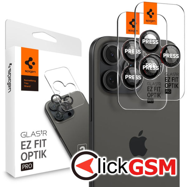 Spigen - Optik.tR EZ Fit Pro Camera Glass (2 pack) - iPhone 14 Pro / Pro Max / 15 Pro / Pro Max / 16 Pro / Pro Max - Black