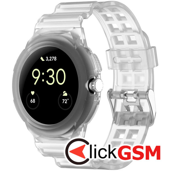 Techsuit - Watchband (W065) - Google Pixel Watch / Watch 2 / Watch 3 41mm - Clear