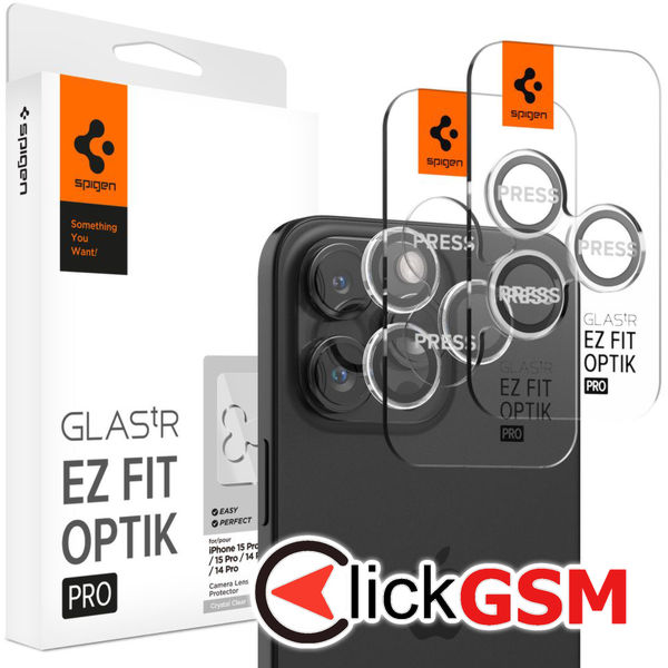 Spigen - Optik.tR EZ Fit Pro Camera Glass (2 pack) - iPhone 14 Pro / Pro Max / 15 Pro / Pro Max / 16 Pro / Pro Max - Clear