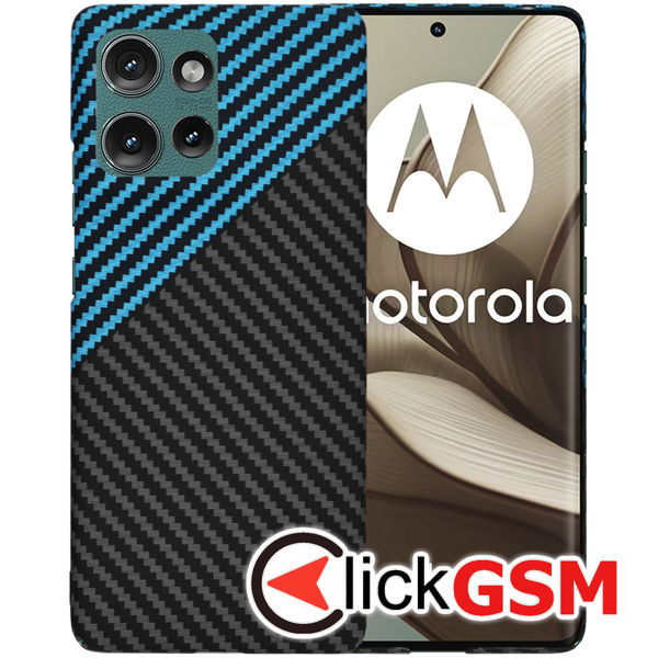 Techsuit - Carbonite FiberShell - Motorola Edge 50 - Blue Pulse