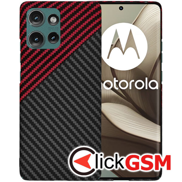 Techsuit - Carbonite FiberShell - Motorola Edge 50 - Red Vortex