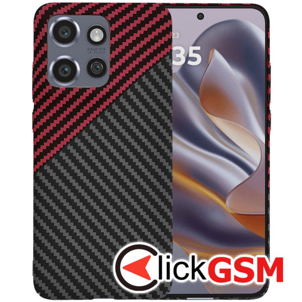 Techsuit - Carbonite FiberShell - Motorola Edge 50 Neo / Motorola ThinkPhone 25 - Red Vortex