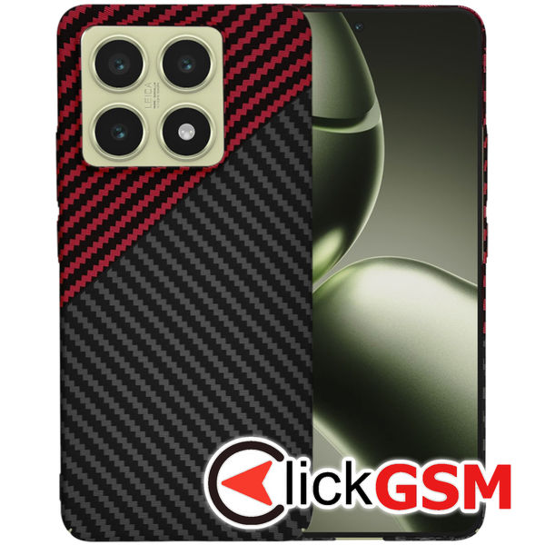 Techsuit - Carbonite FiberShell - Xiaomi 14T - Red Vortex