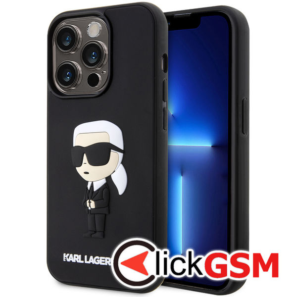 Karl Lagerfeld - 3D Design (KLHCP14L3DRKINK) - iPhone 14 Pro - Rubber Ikonik