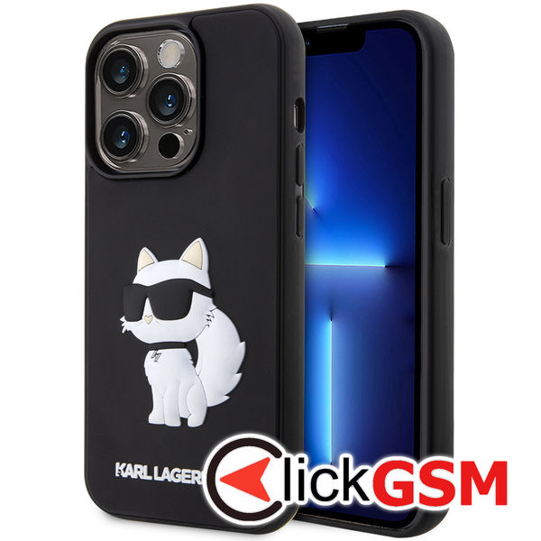 Karl Lagerfeld - 3D Design (KLHCP14L3DRKHNK) - iPhone 14 Pro - Rubber Choupette