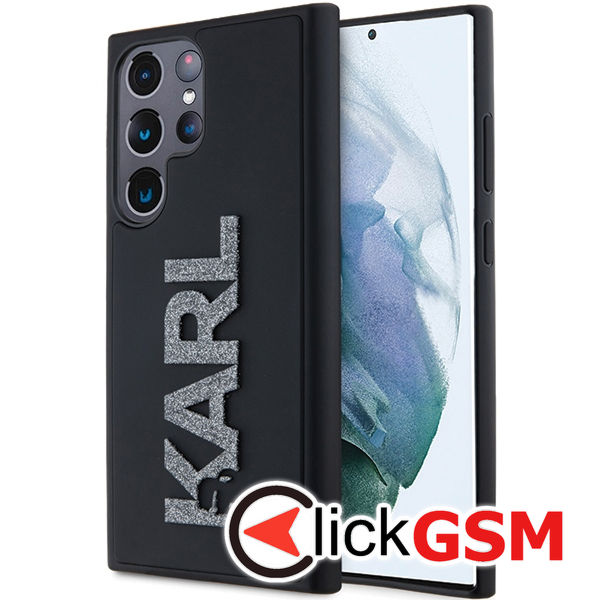 Karl Lagerfeld - 3D Design (KLHCS24L3DMBKCK) - Samsung Galaxy S24 Ultra - Rubber Glitter Logo