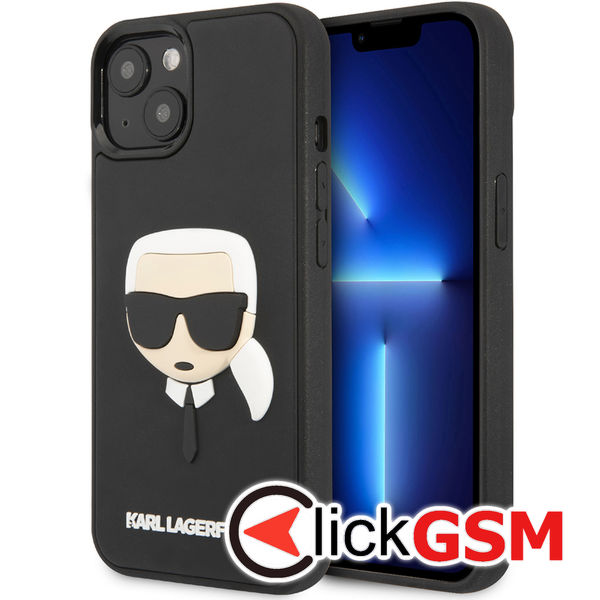 Karl Lagerfeld - 3D Design (KLHCP14MKH3DBK) - iPhone 14 Plus - Rubber Karl`s Head