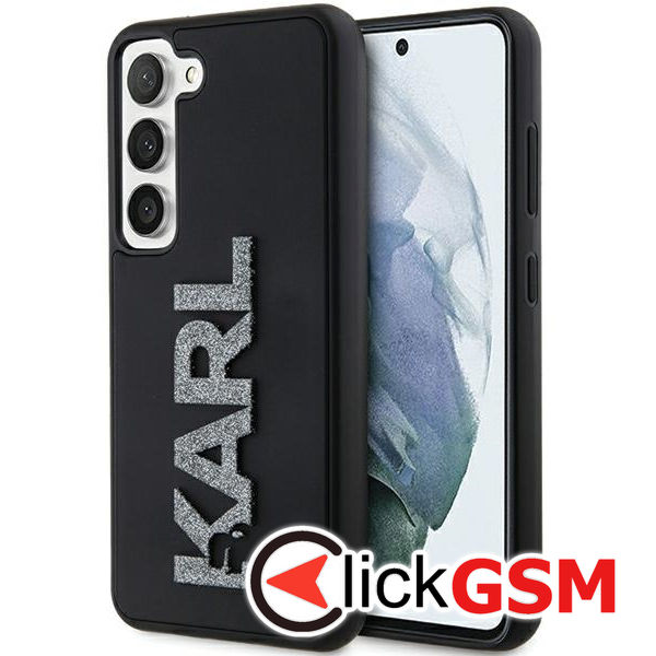 Karl Lagerfeld - 3D Design (KLHCS24S3DMBKCK) - Samsung Galaxy S24 - Rubber Glitter Logo
