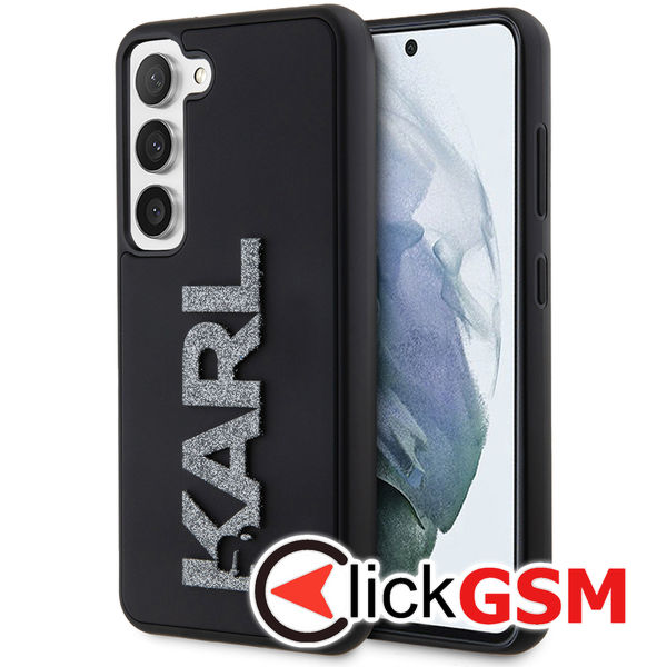 Karl Lagerfeld - 3D Design (KLHCS23S3DMBKCK) - Samsung Galaxy S23 - Rubber Glitter Logo