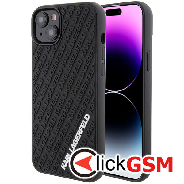 Karl Lagerfeld - 3D Design (KLHCP15M3DMKRLK) - iPhone 15 Plus - Rubber Multi Logo