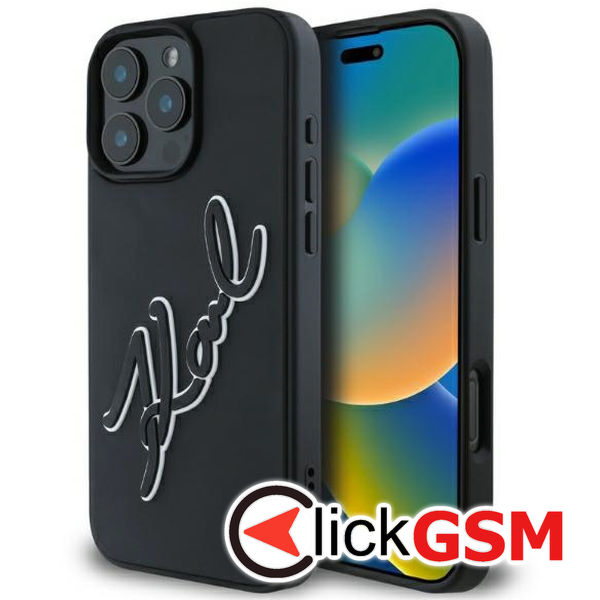 Karl Lagerfeld - 3D Design (KLHCP16X3DRKSDLK) - iPhone 16 Pro Max - Rubber Signature