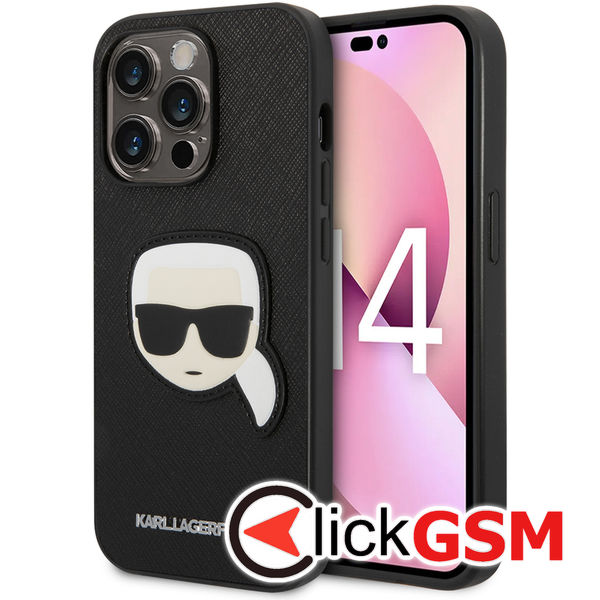 Karl Lagerfeld - Saffiano (KLHCP14LSAPKHK) - iPhone 14 Pro - Karl`s Head