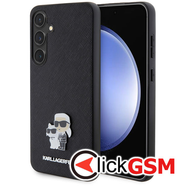 Karl Lagerfeld - Saffiano (KLHCS24MPSAKCMPK) - Samsung Galaxy S24 Plus - Karl&Choupette Metal Pin
