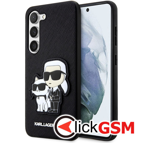 Karl Lagerfeld - Saffiano (KLHCS23MSANKCPK) - Samsung Galaxy S23 Plus - Karl&Choupette Metal Pin