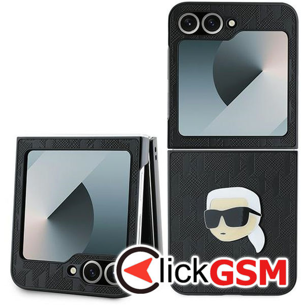Karl Lagerfeld - Saffiano (KLHCZF6PGKSKIHK) - Samsung Galaxy Z Flip6 - Monogram Head Pin