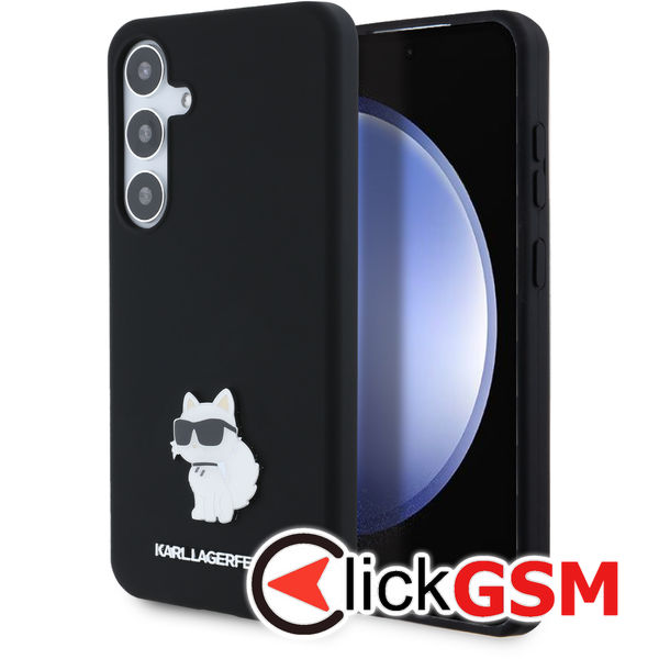 Karl Lagerfeld - Silicone (KLHCS24MSMHCNPK) - Samsung Galaxy S24 Plus - Choupette Metal Pin