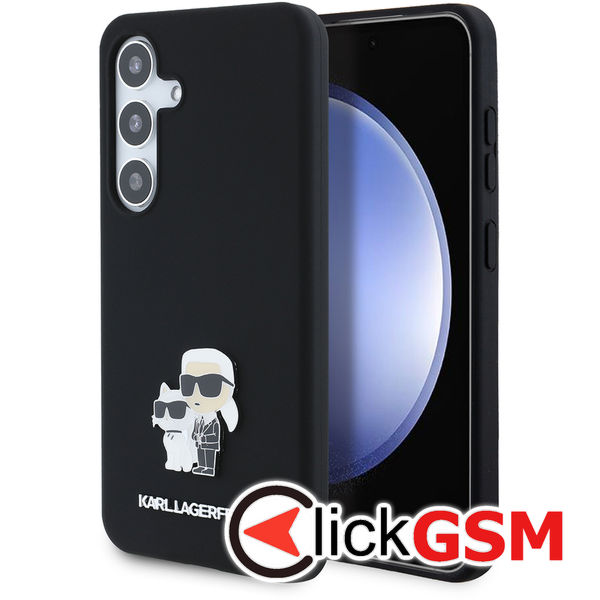 Karl Lagerfeld - Silicone (KLHCS24SSMHKCNPK) - Samsung Galaxy S24 - Karl&Choupette Metal Pin