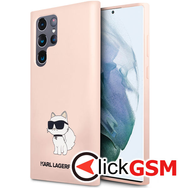 Karl Lagerfeld - Silicone (KLHCS23LSNCHBCP) - Samsung Galaxy S23 Ultra - Pink Choupette