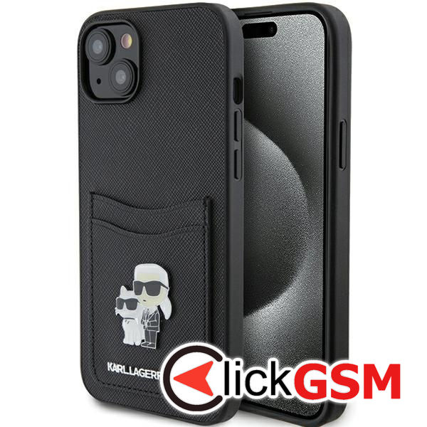 Karl Lagerfeld - Saffiano Cardslot (KLHCP15SSAPKCNPK) - iPhone 15 - Karl&Choupette