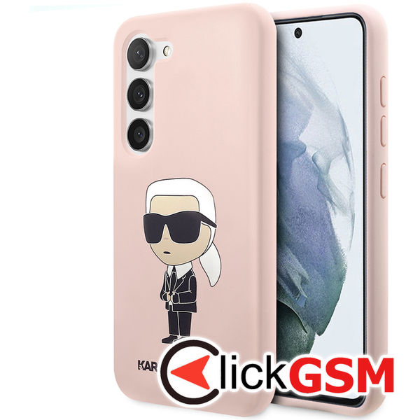 Karl Lagerfeld - Silicone (KLHCS23MSNIKBCP) - Samsung Galaxy S23 Plus - Pink Ikonik