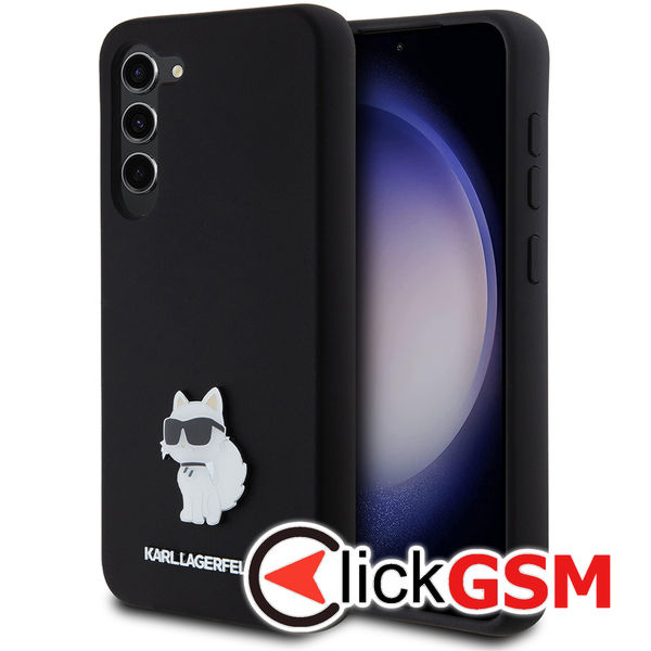 Karl Lagerfeld - Silicone (KLHCS23MSMHCNPK) - Samsung Galaxy S23 Plus - Choupette Metal Pin