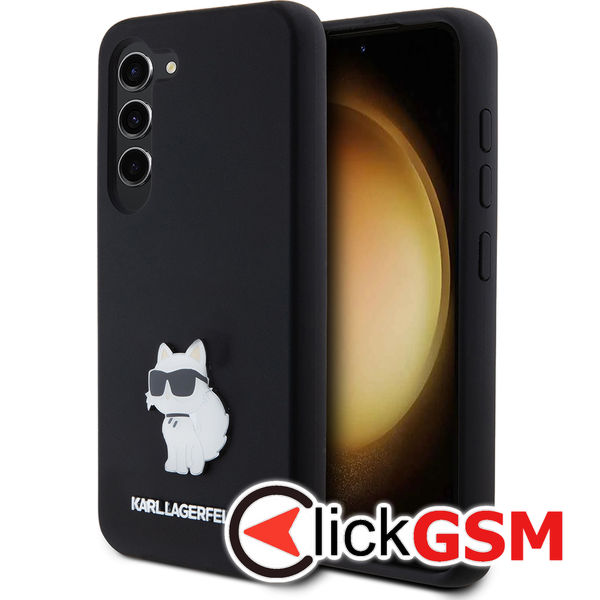 Karl Lagerfeld - Silicone (KLHCS23SSMHCNPK) - Samsung Galaxy S23 - Choupette Metal Pin