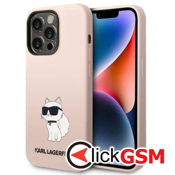 Karl Lagerfeld - Silicone (KLHCP14LSNCHBCP) - iPhone 14 Pro - Pink Choupette