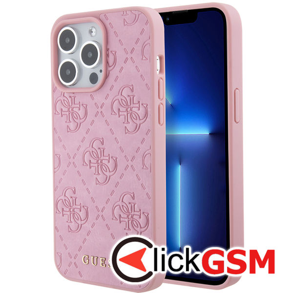 Guess - Leather 4G Stamped (GUHCP15XP4EPMP) - iPhone 15 Pro Max - Pink