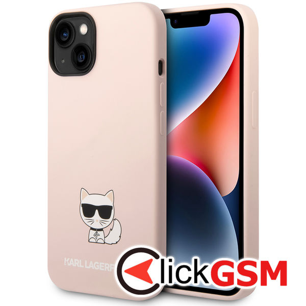 Karl Lagerfeld - Silicone (KLHCP14MSLCTPI) - iPhone 14 Plus - Pink Choupette Body