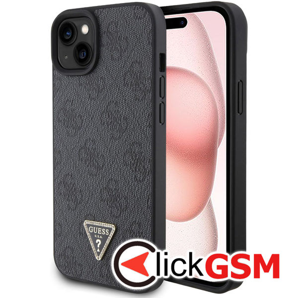 Guess - Leather 4G Diamond Triangle (GUHCP15SP4TDPK) - iPhone 15 - Black